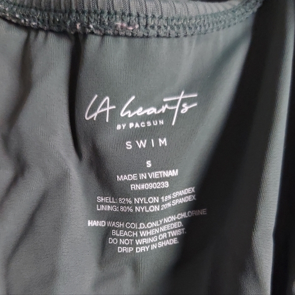 LA Harts Pacsun Ribbed Olive Green Swimsuit Size Small - Picture 3 of 4